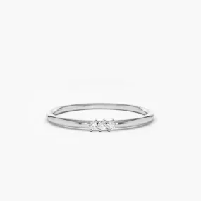 0.05CTW Round Cut Three Stone Diamond Wedding Band
