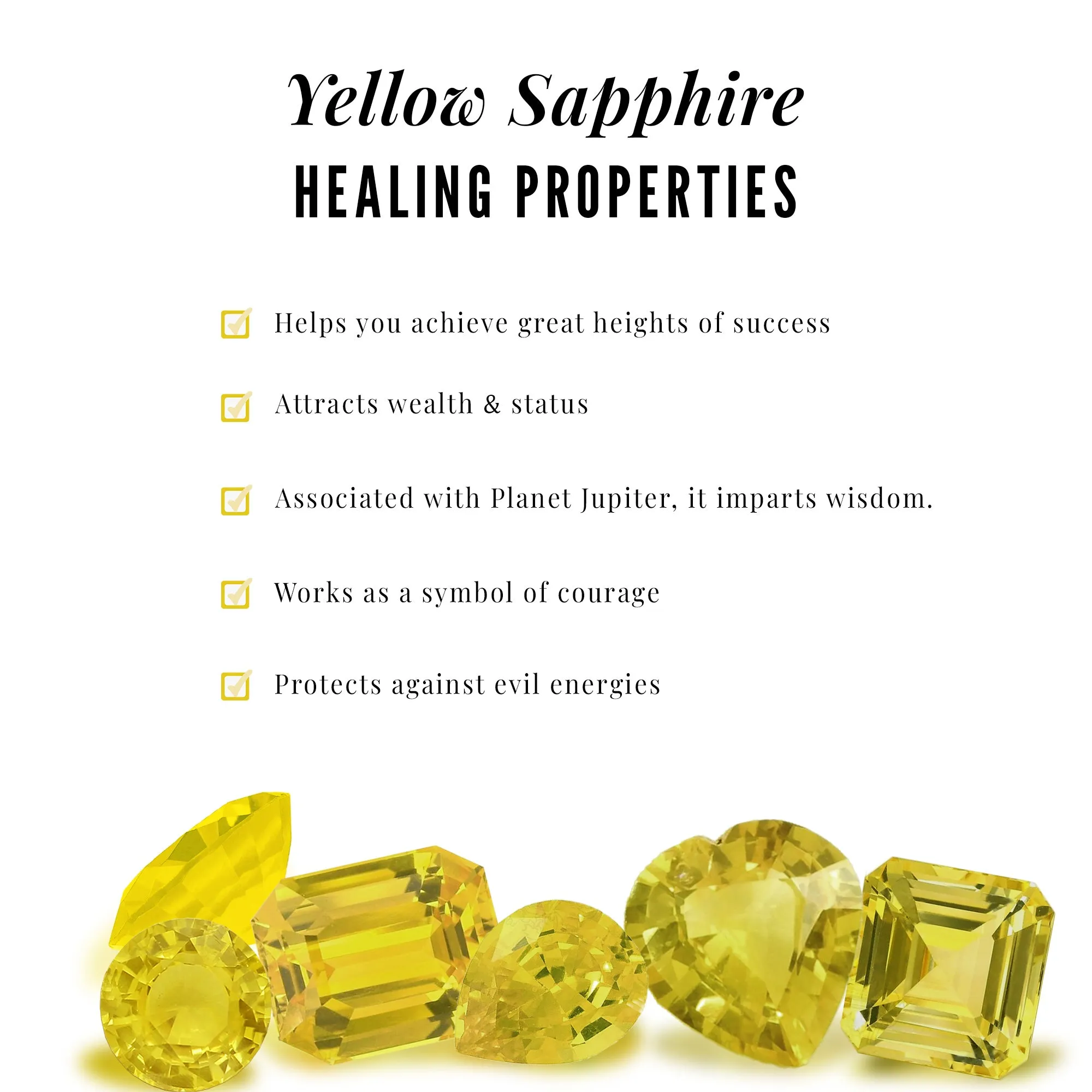 1 CT Natural Yellow Sapphire Engagement Ring with Diamond