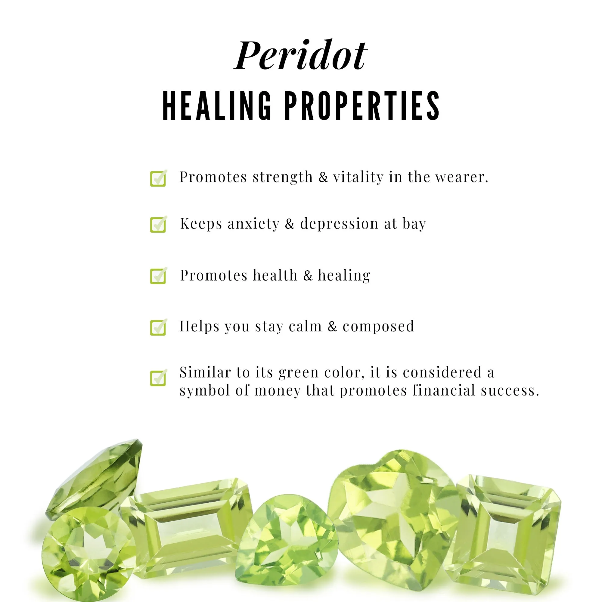 1 CT Real Peridot Solitaire Ring with Diamond Trio