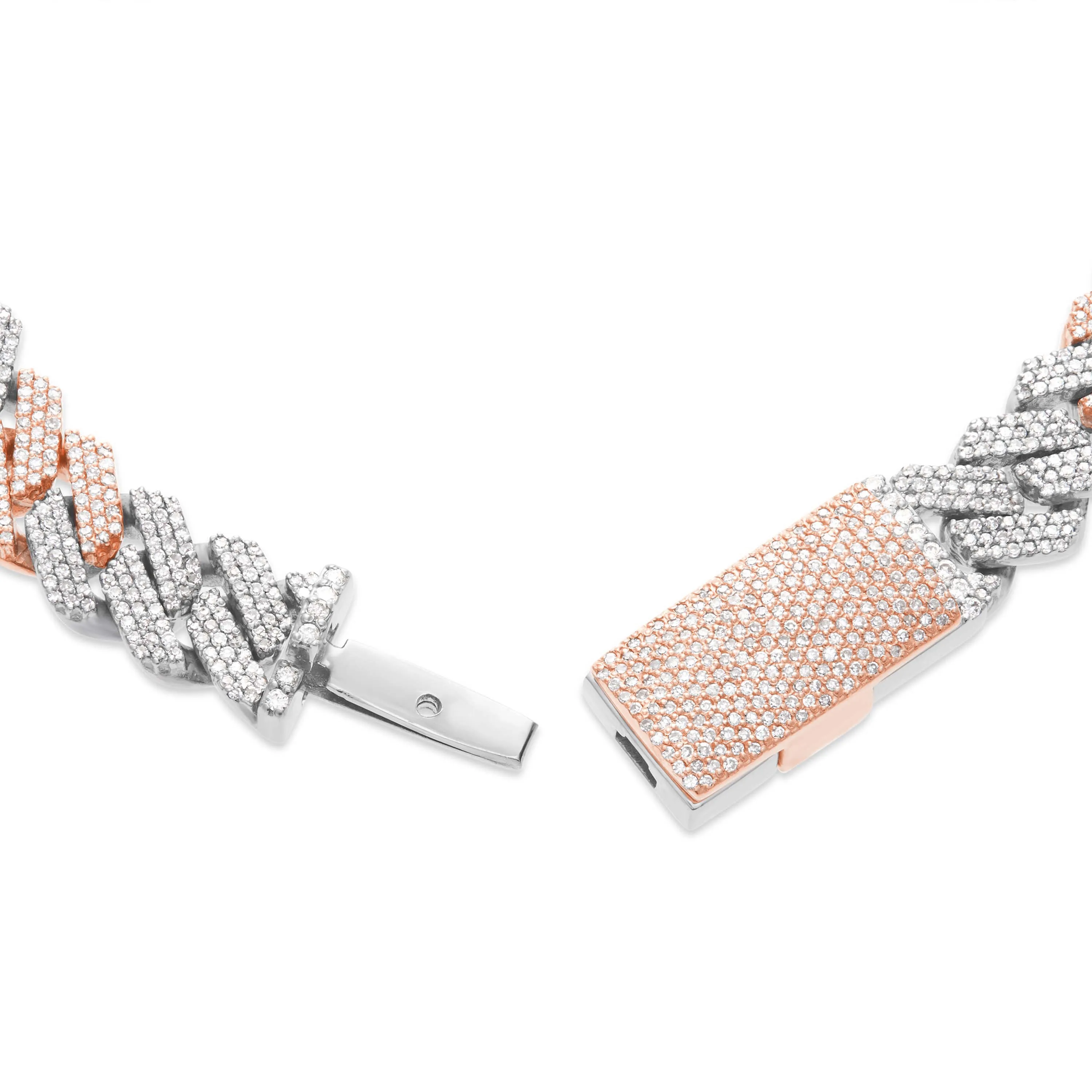 10K 8.5mm Two-Tone Diamond Cuban Bracelet