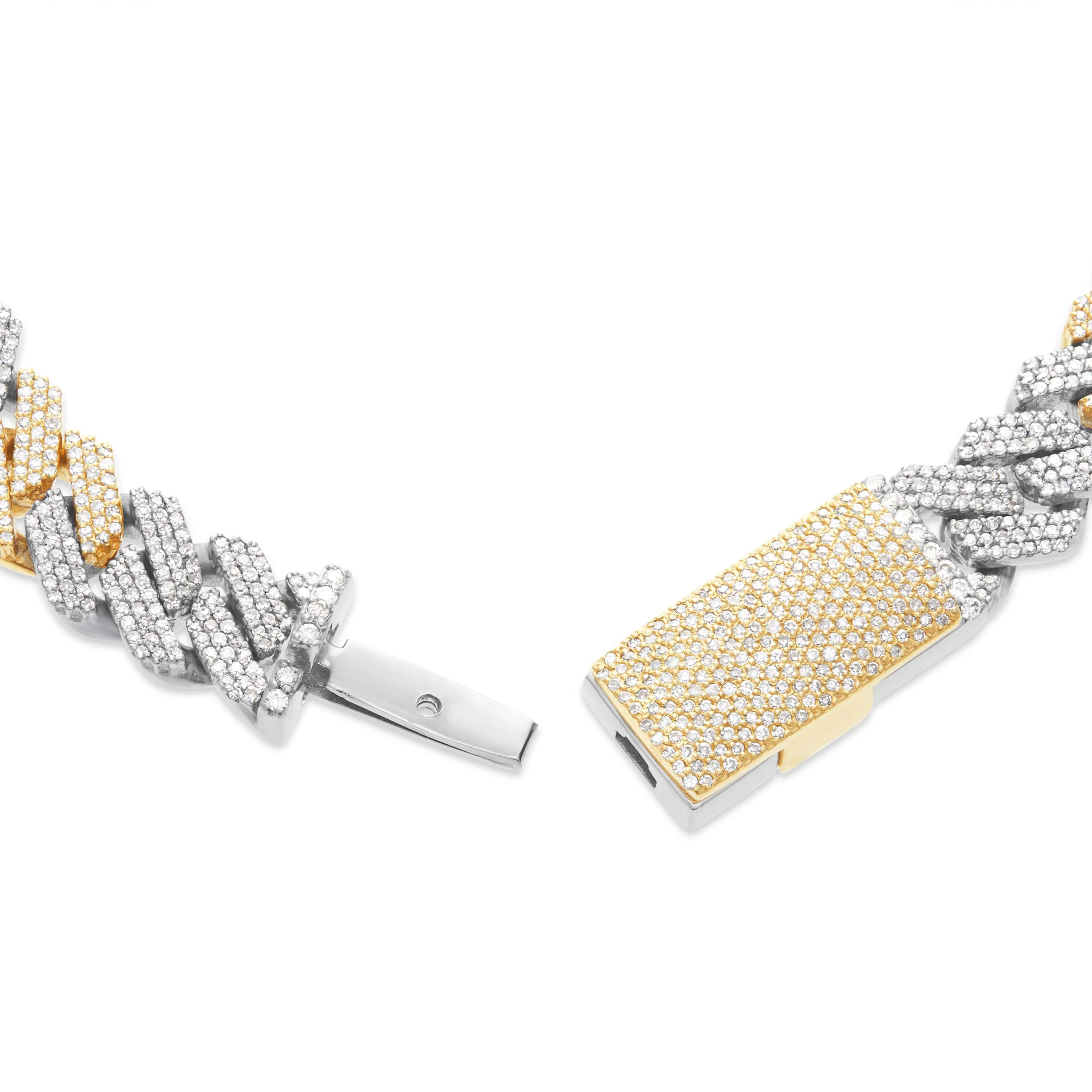 10K 8.5mm Two-Tone Diamond Cuban Bracelet