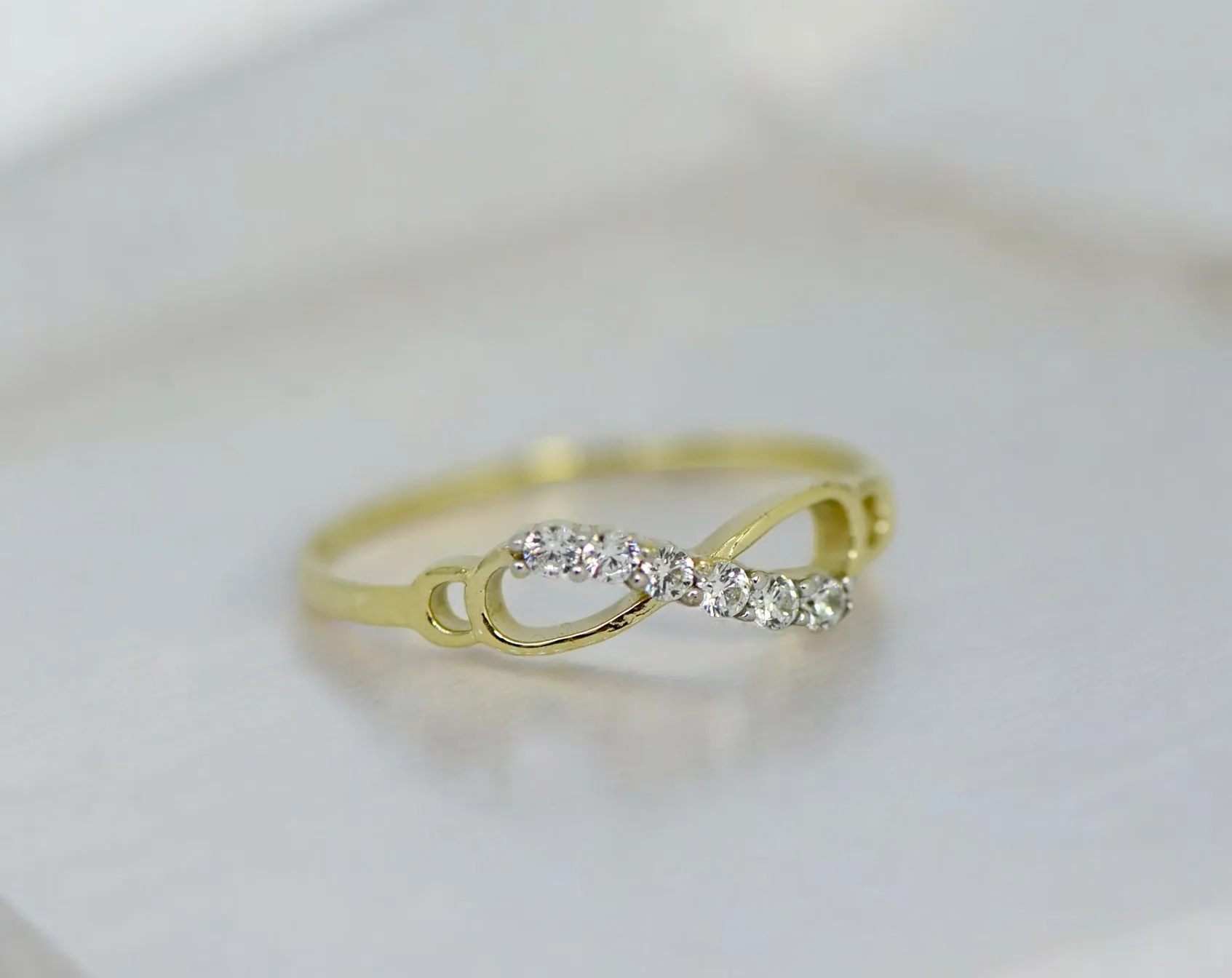 10k Gold CZ Infinity Ring