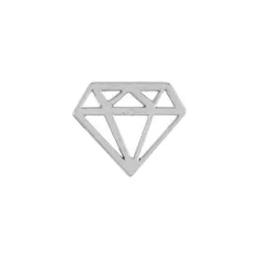 12.5mm Silver Diamond Cutout Charm