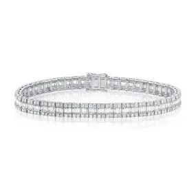 14k Gold & Baguette Diamond Tennis Bracelet - 4.90ct