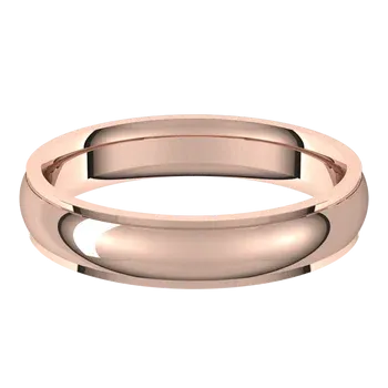 14K Gold Standard Weight Stepped Edge Standard Fit Half Round Band