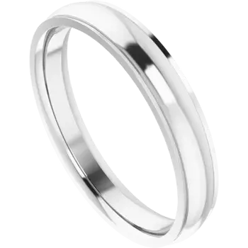 14K Gold Standard Weight Stepped Edge Standard Fit Half Round Band