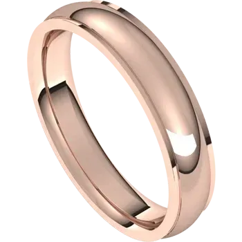 14K Gold Standard Weight Stepped Edge Standard Fit Half Round Band