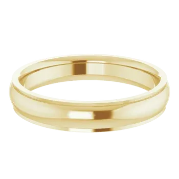 14K Gold Standard Weight Stepped Edge Standard Fit Half Round Band