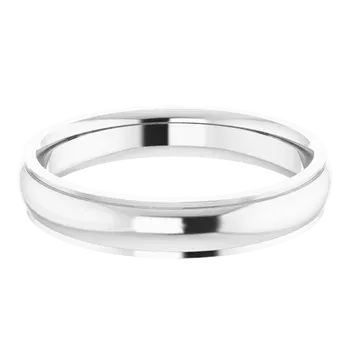 14K Gold Standard Weight Stepped Edge Standard Fit Half Round Band