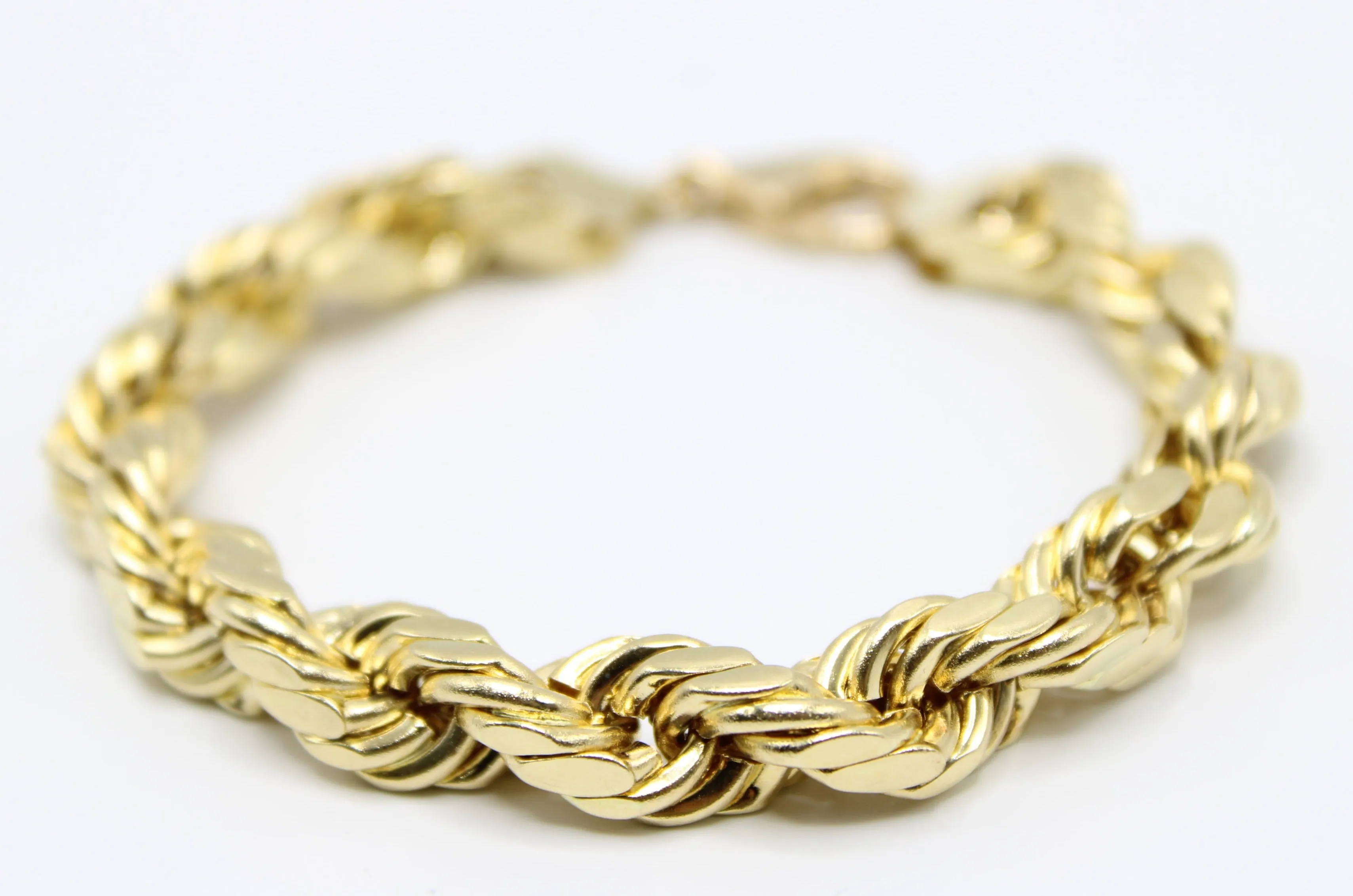 14K Hollow Rope Bracelet Yellow Gold