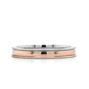 14K White and Rose Gold Band