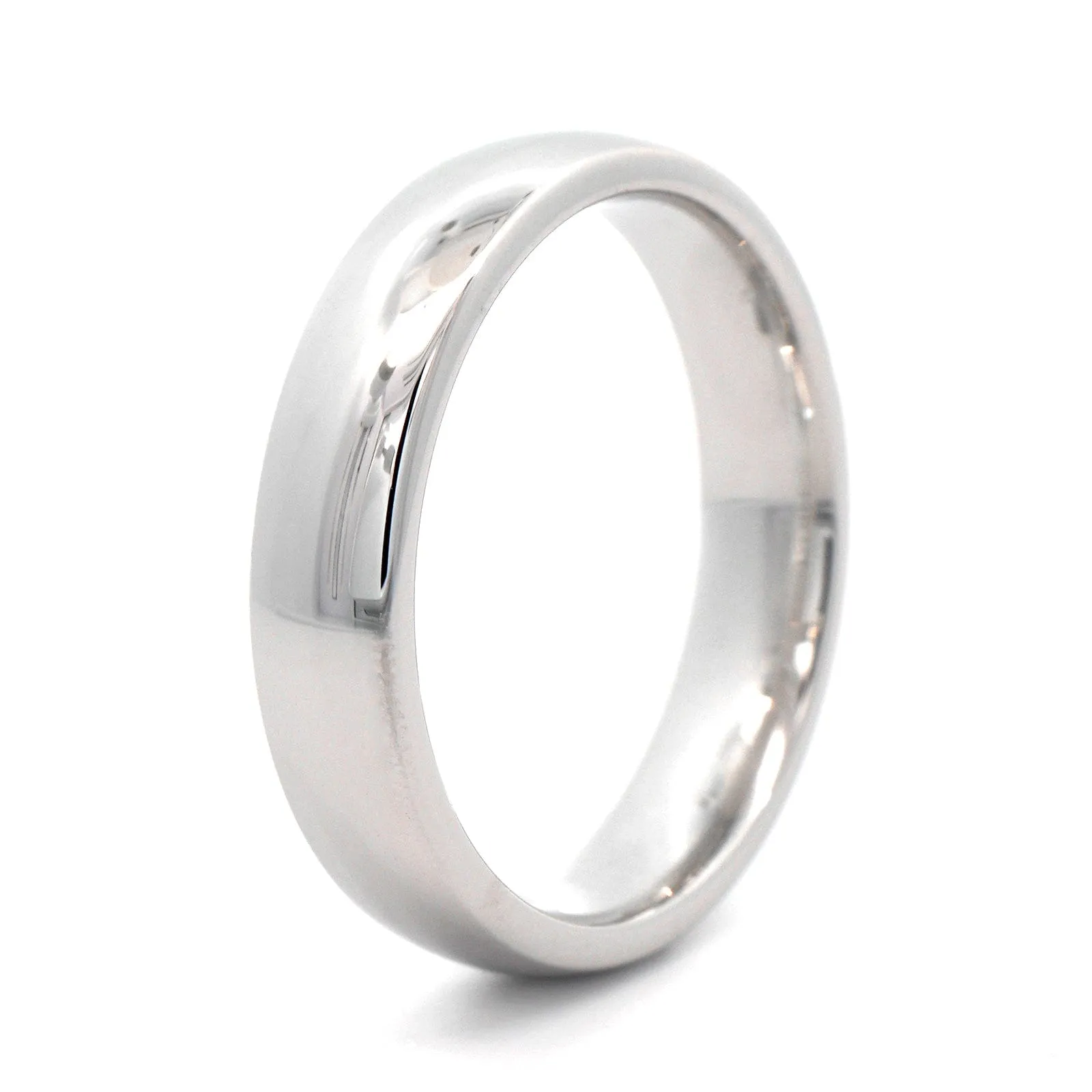 14K White Gold Ergo Fit Polished Band