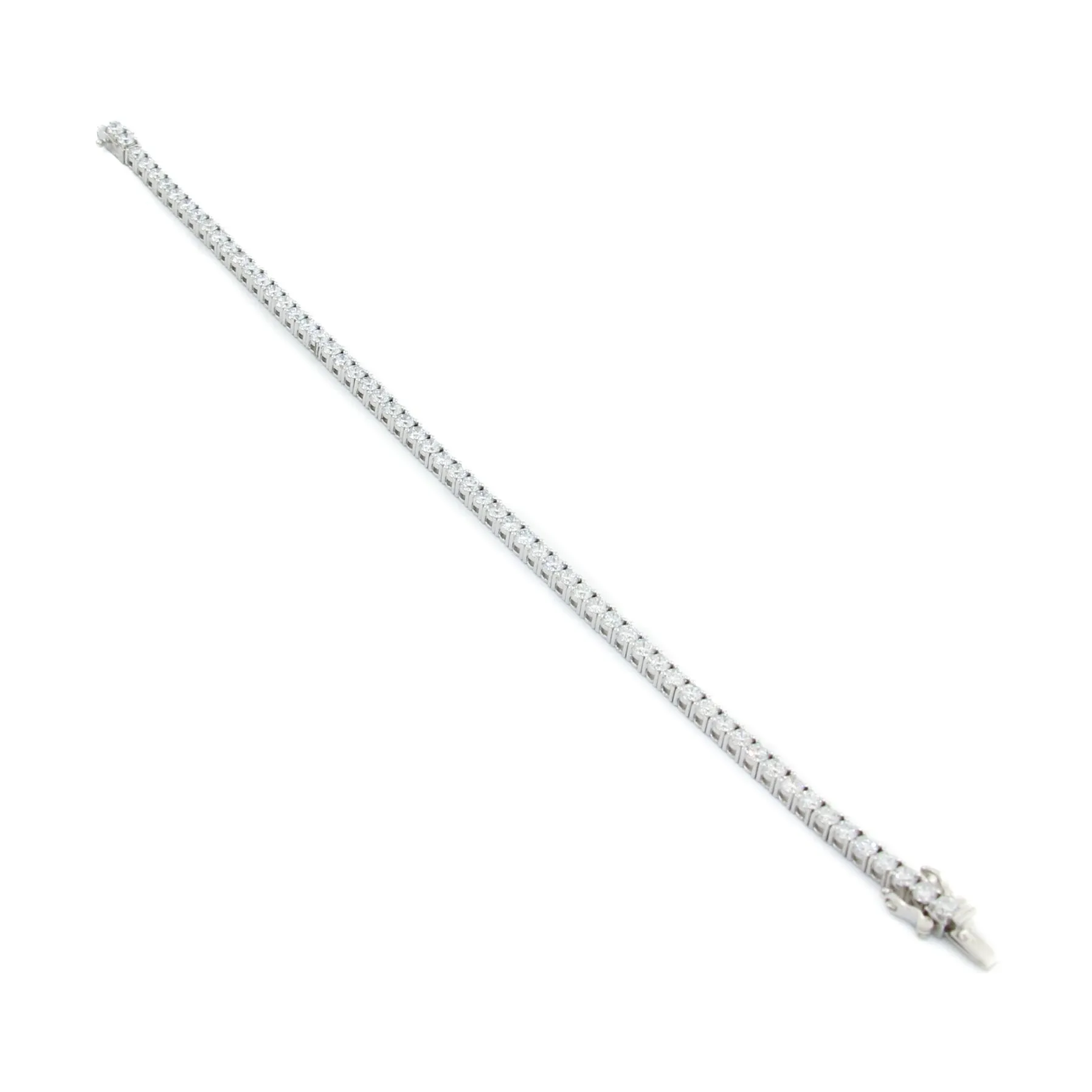 14K White Gold Lab Tennis Bracelet 2mm