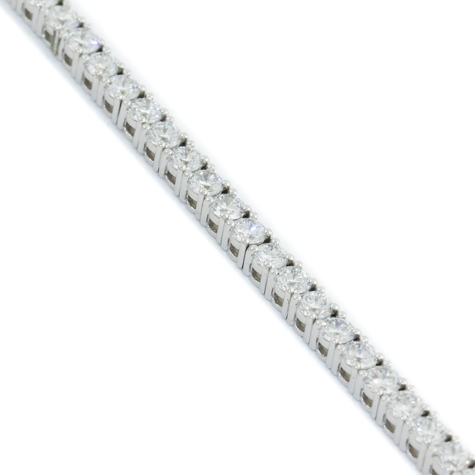 14K White Gold Lab Tennis Bracelet 2mm