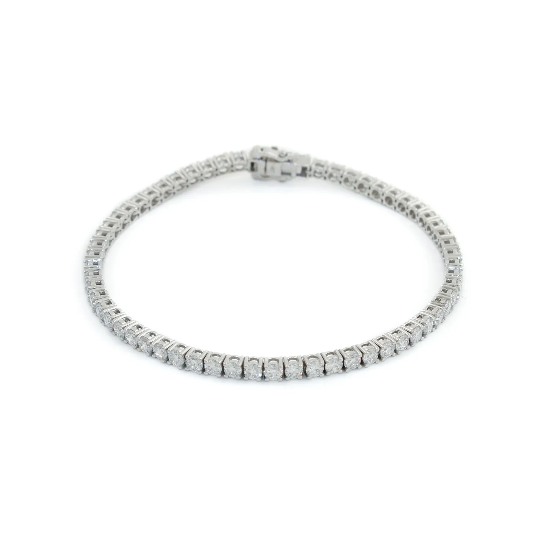 14K White Gold Lab Tennis Bracelet 2mm