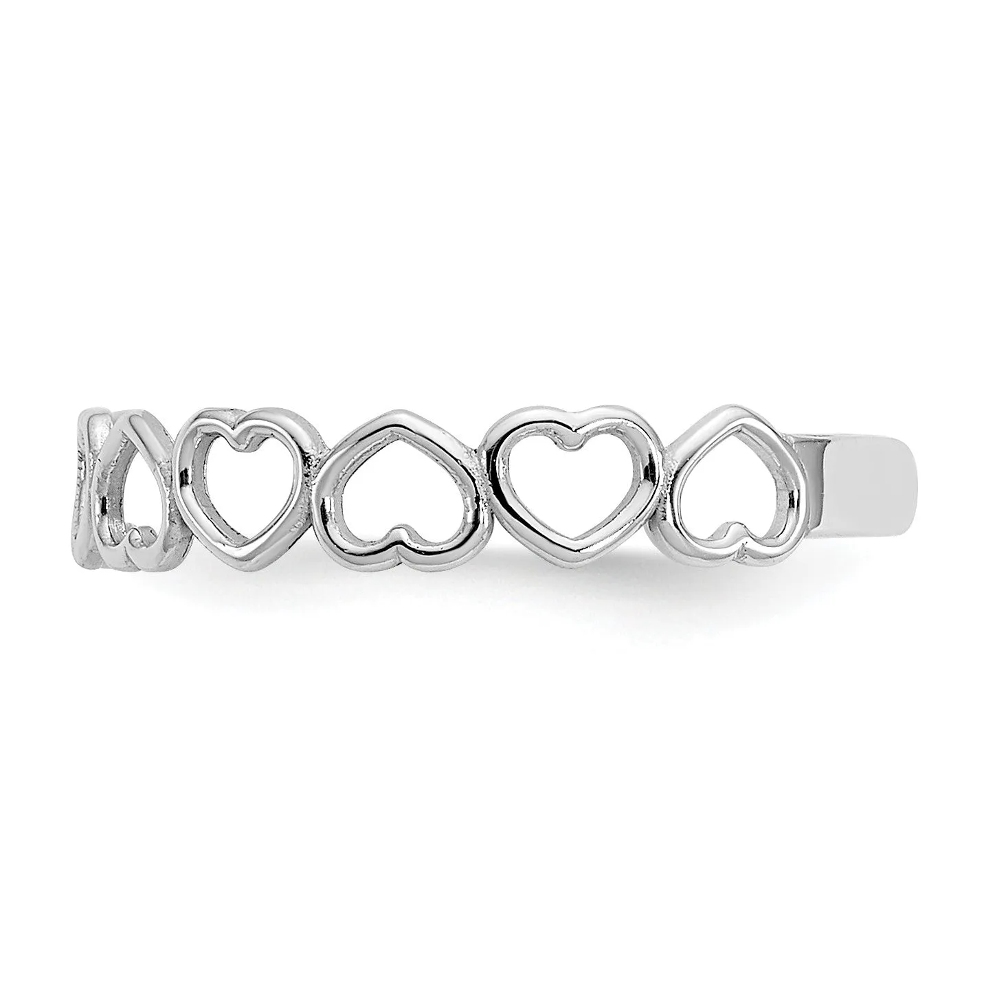 14KT White Gold 3MM Heart Toe Ring