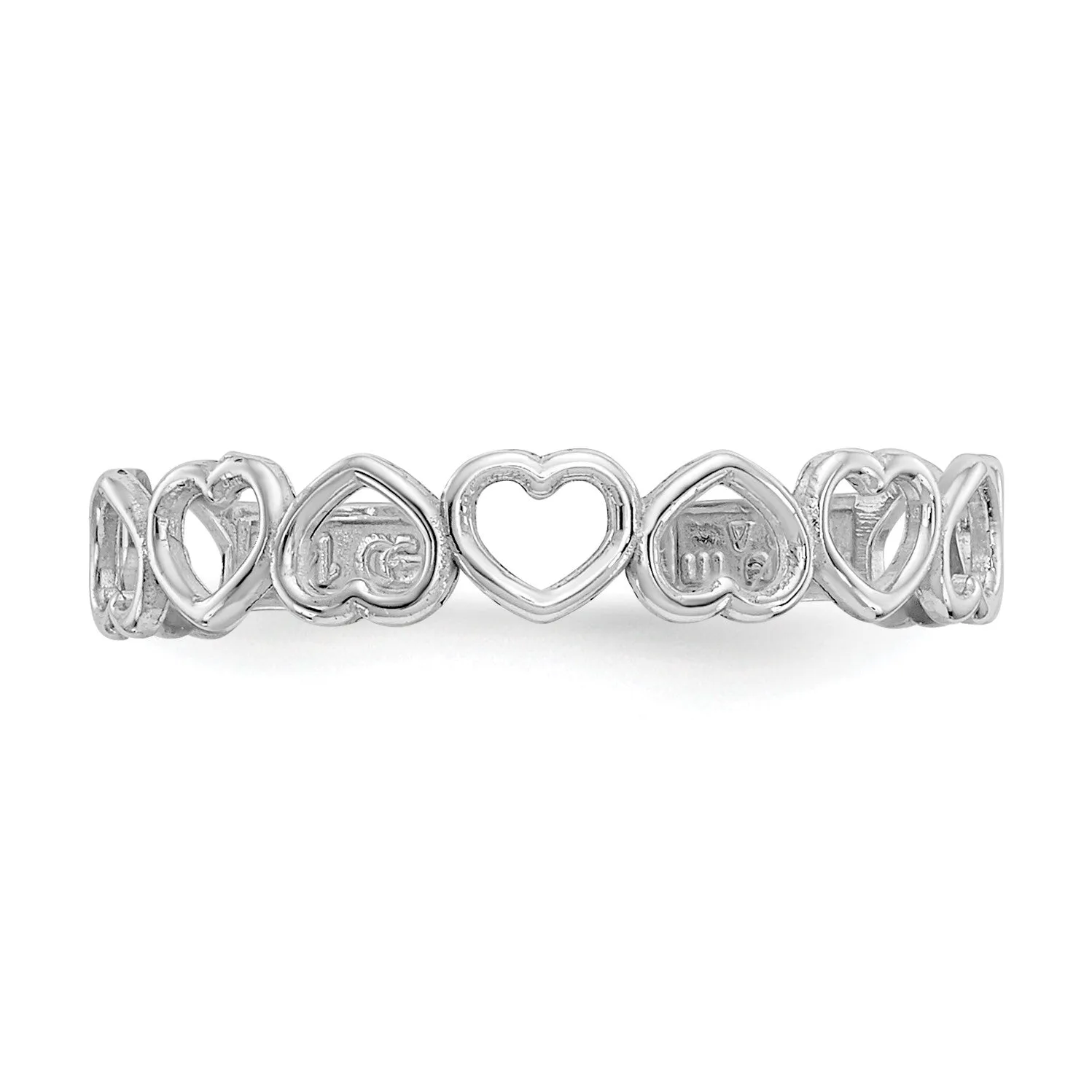 14KT White Gold 3MM Heart Toe Ring