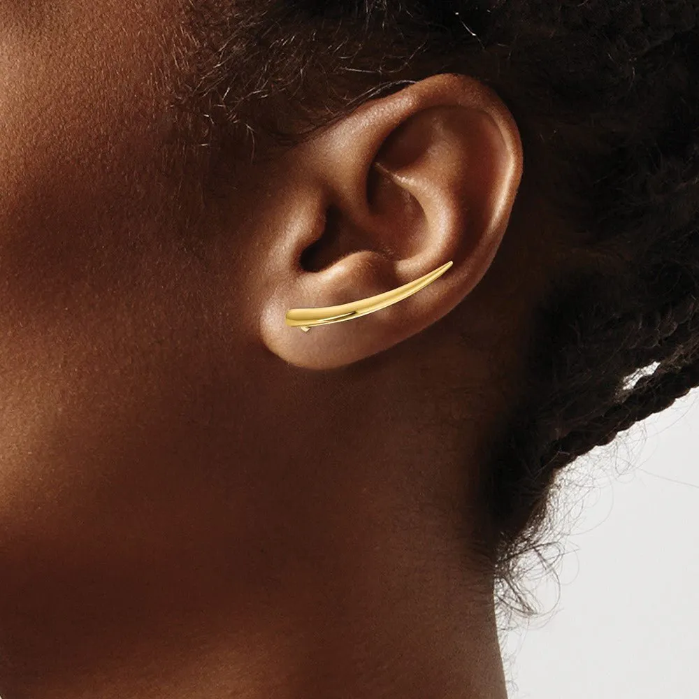 14KT Yellow Gold Polished Pointed Ear Climber Earrings