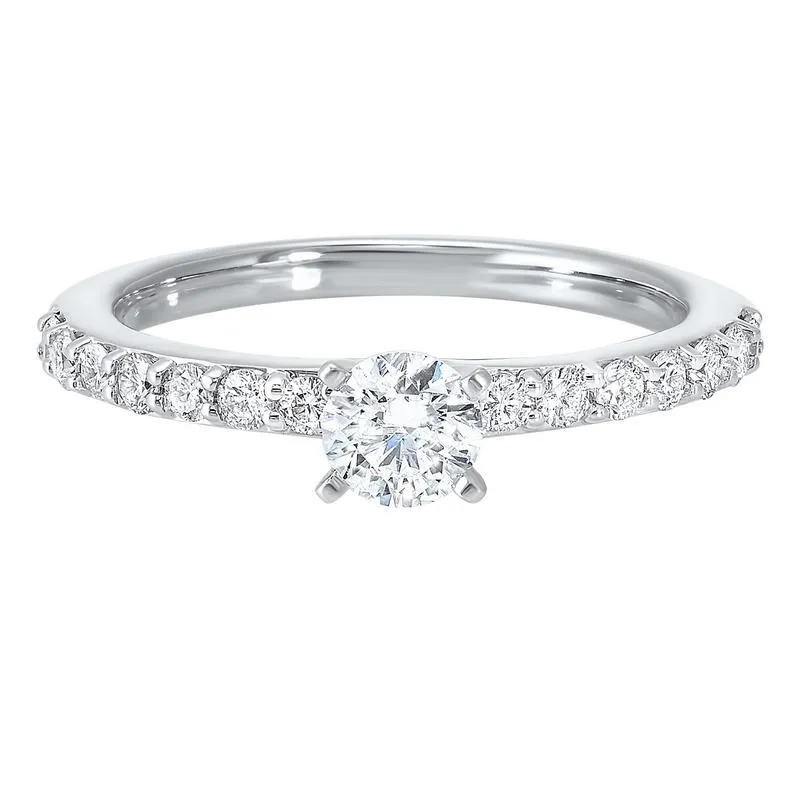 14KW C&C Shared Prong Diamond Ring 3/4CT