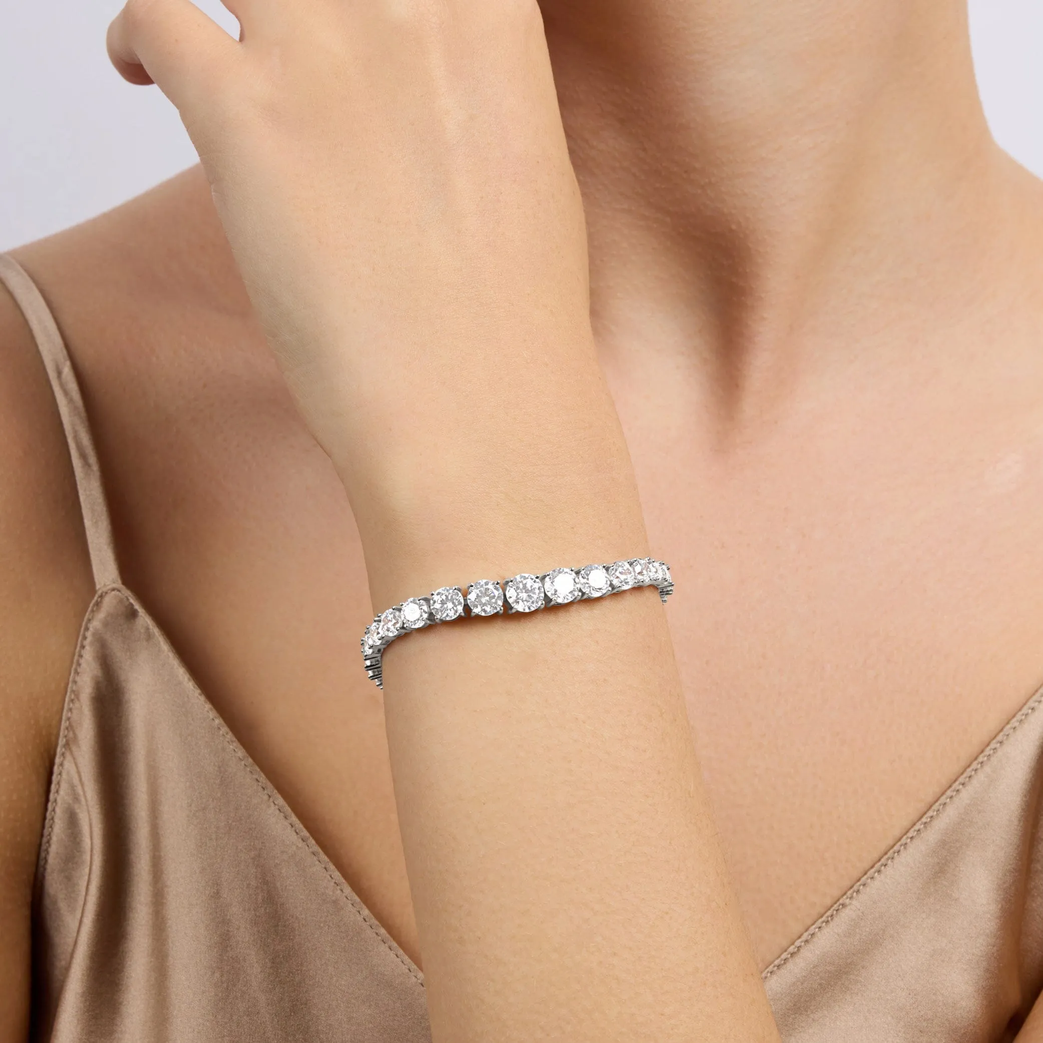 18.4cm Sterling Silver Tennis Bracelet with Cubic Zirconia