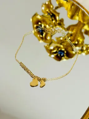18K Gold Bracelet with Heart Charm