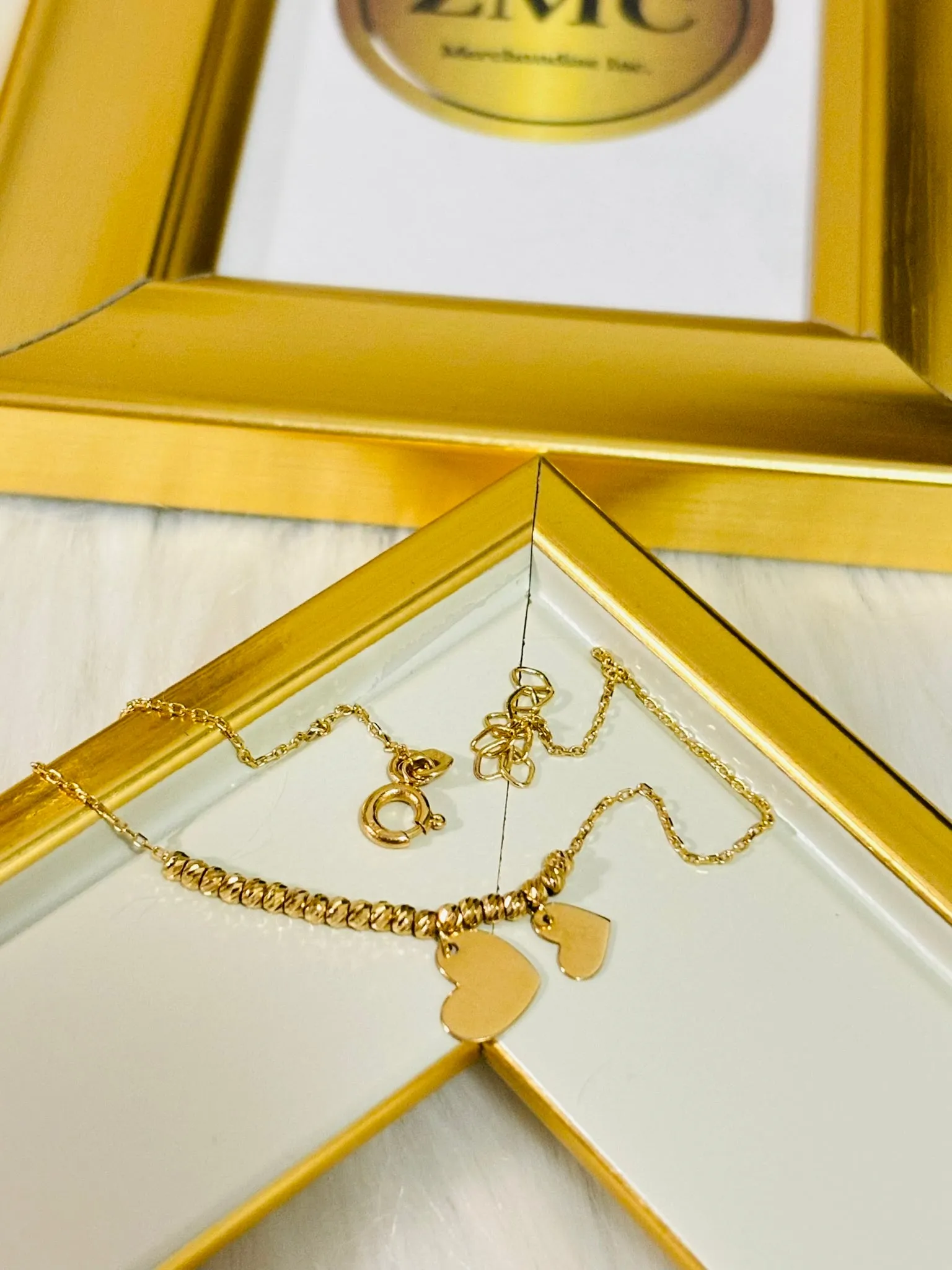 18K Gold Bracelet with Heart Charm