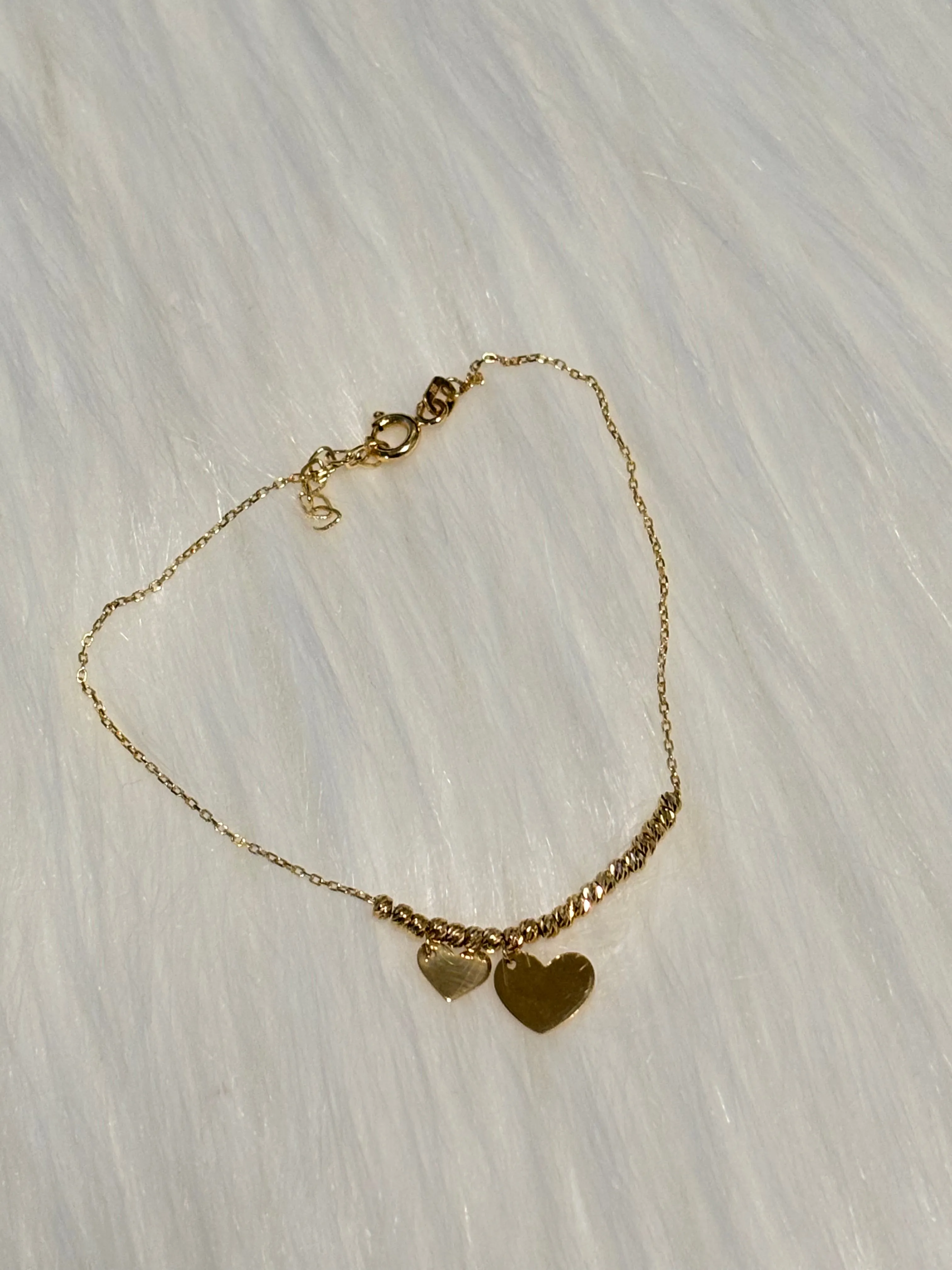 18K Gold Bracelet with Heart Charm