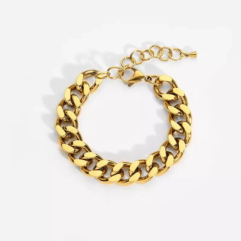 18K Gold-Filled Cuban Bracelet 12mm