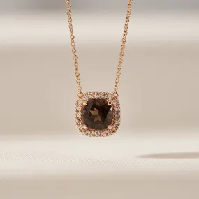 [18K Gold] Peleuche Smokey Quartz Necklace