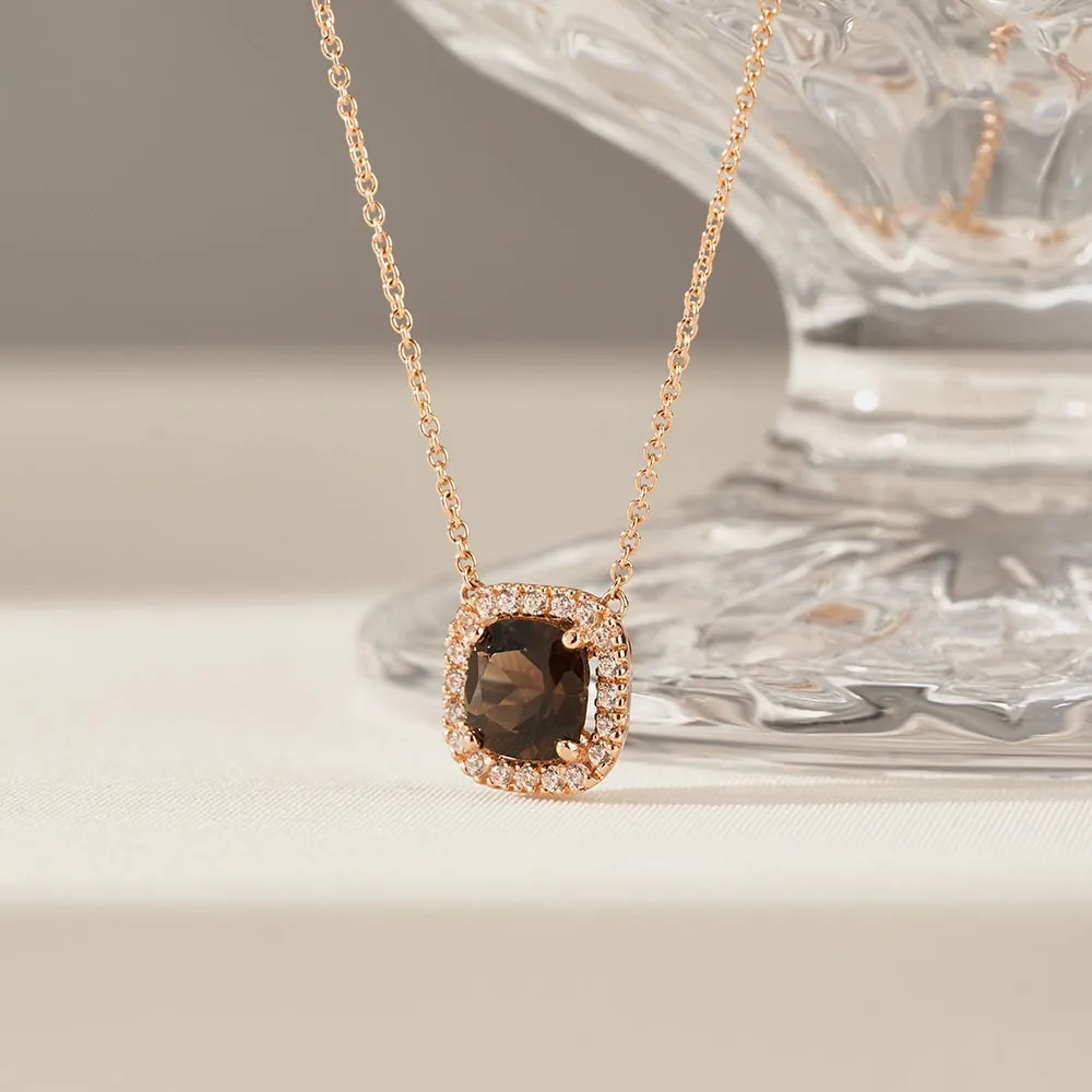 [18K Gold] Peleuche Smokey Quartz Necklace