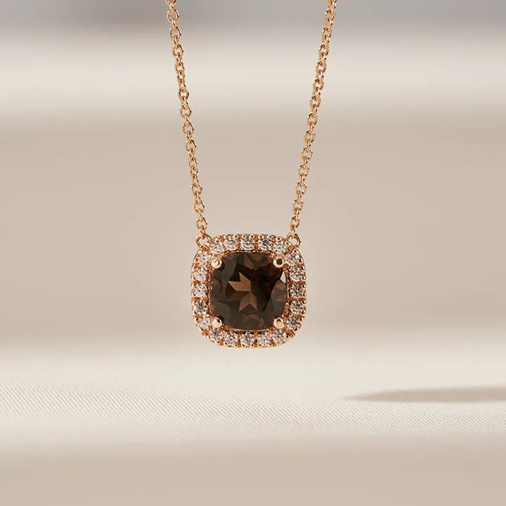 [18K Gold] Peleuche Smokey Quartz Necklace