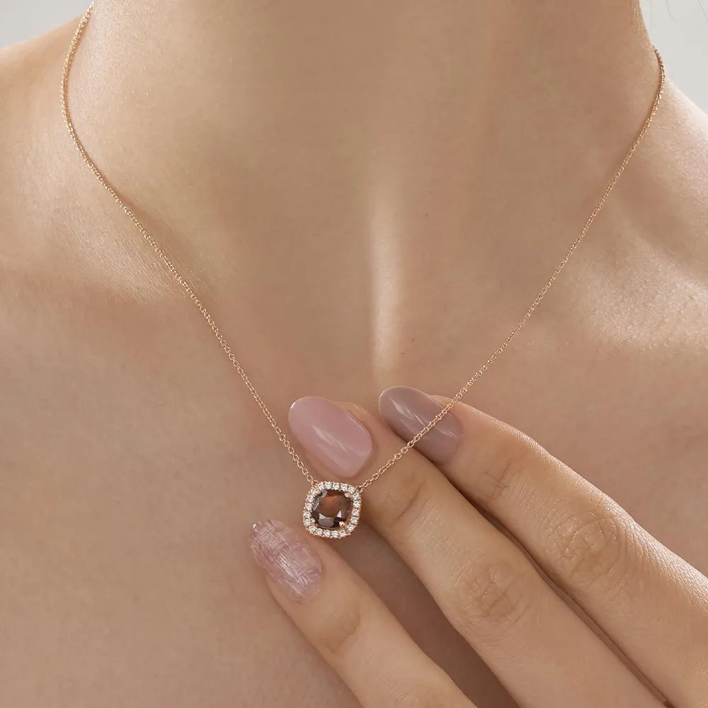[18K Gold] Peleuche Smokey Quartz Necklace