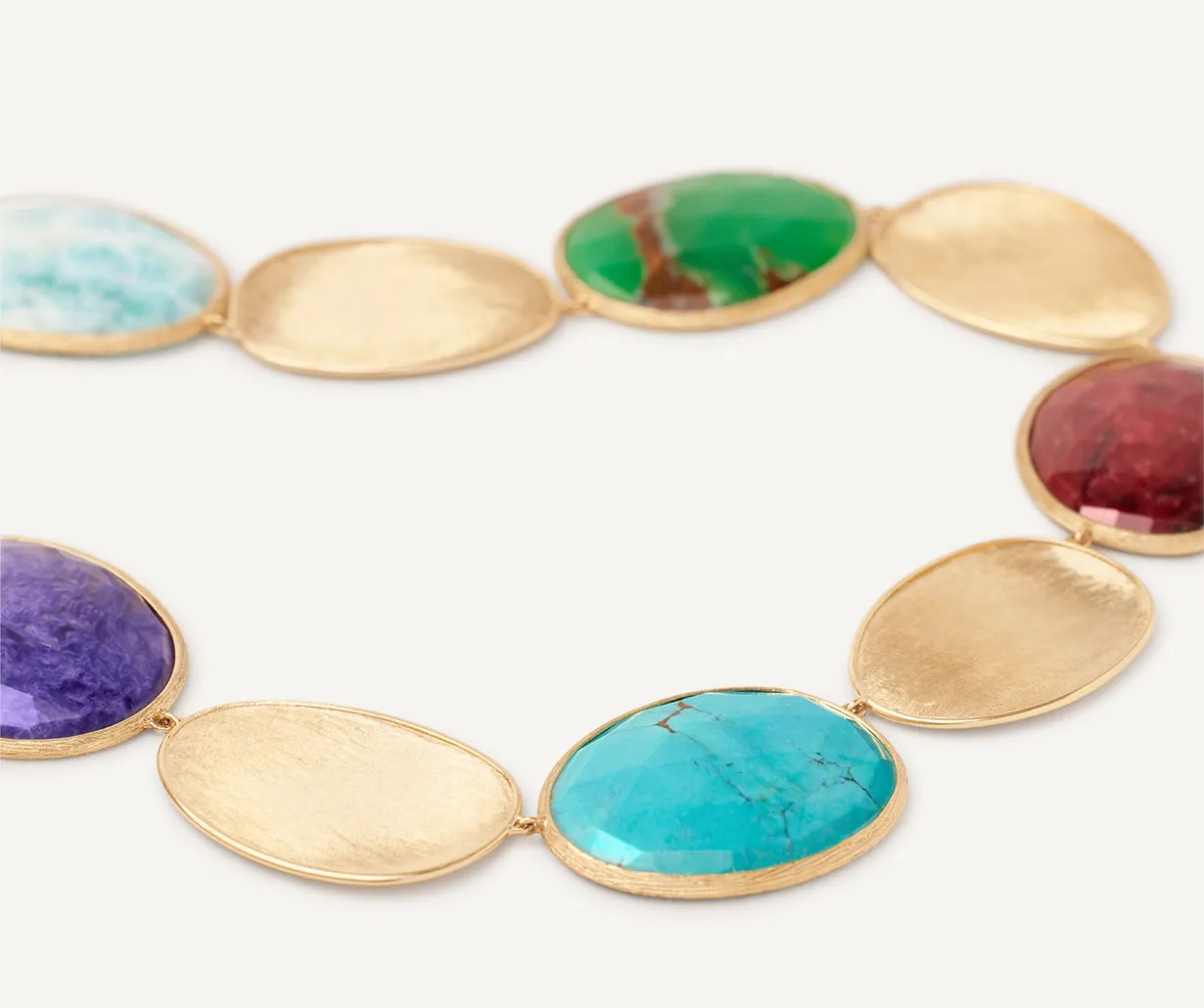 18K Yellow Gold Mixed Gemstone Collar