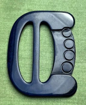 1940s French Deep Blue 6cm Tall Belt Buckle