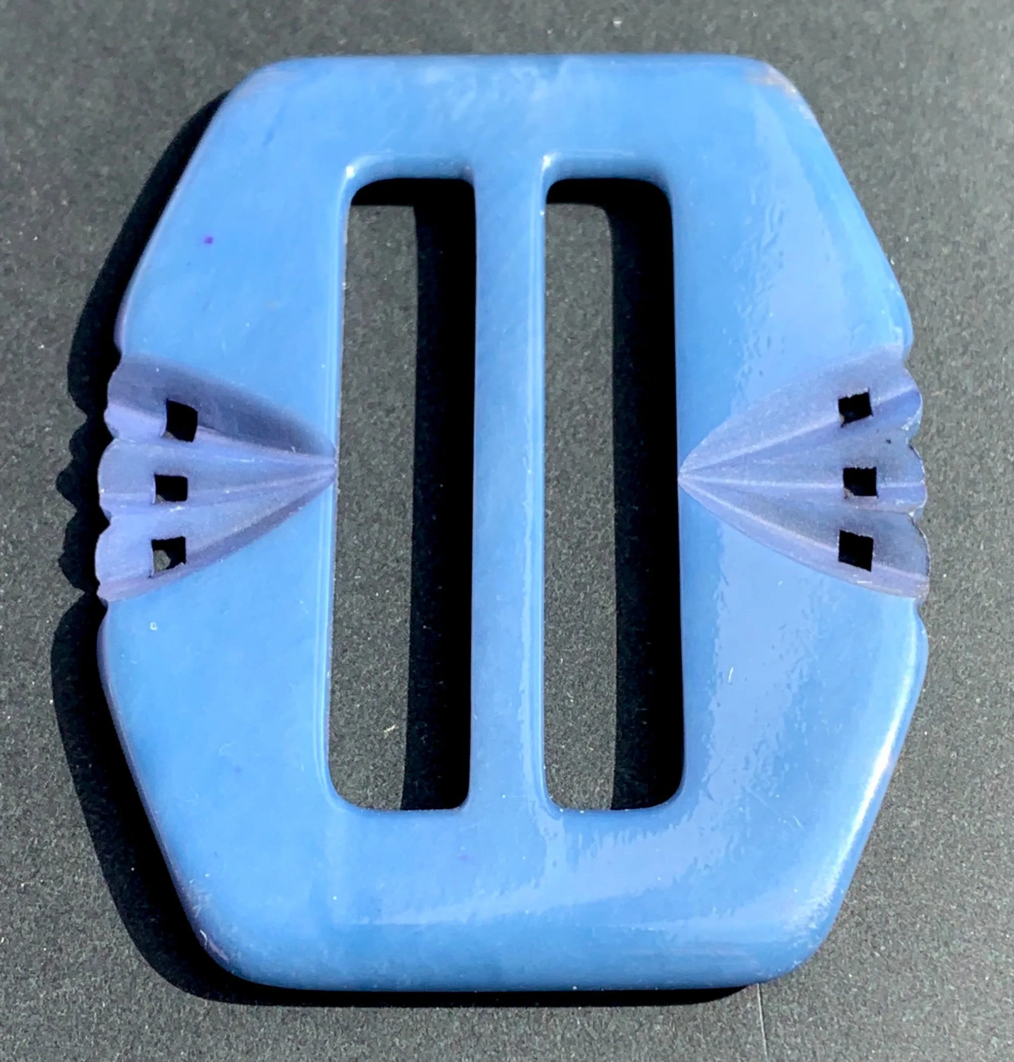 1940s Soft Grey Blue 6cm French Belt Buckle