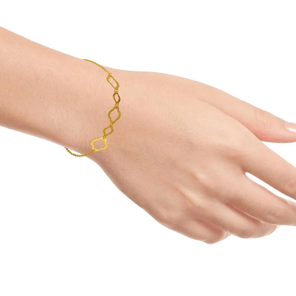 22k Gold Bracelet With A String Of Cloud-inspired Motifs