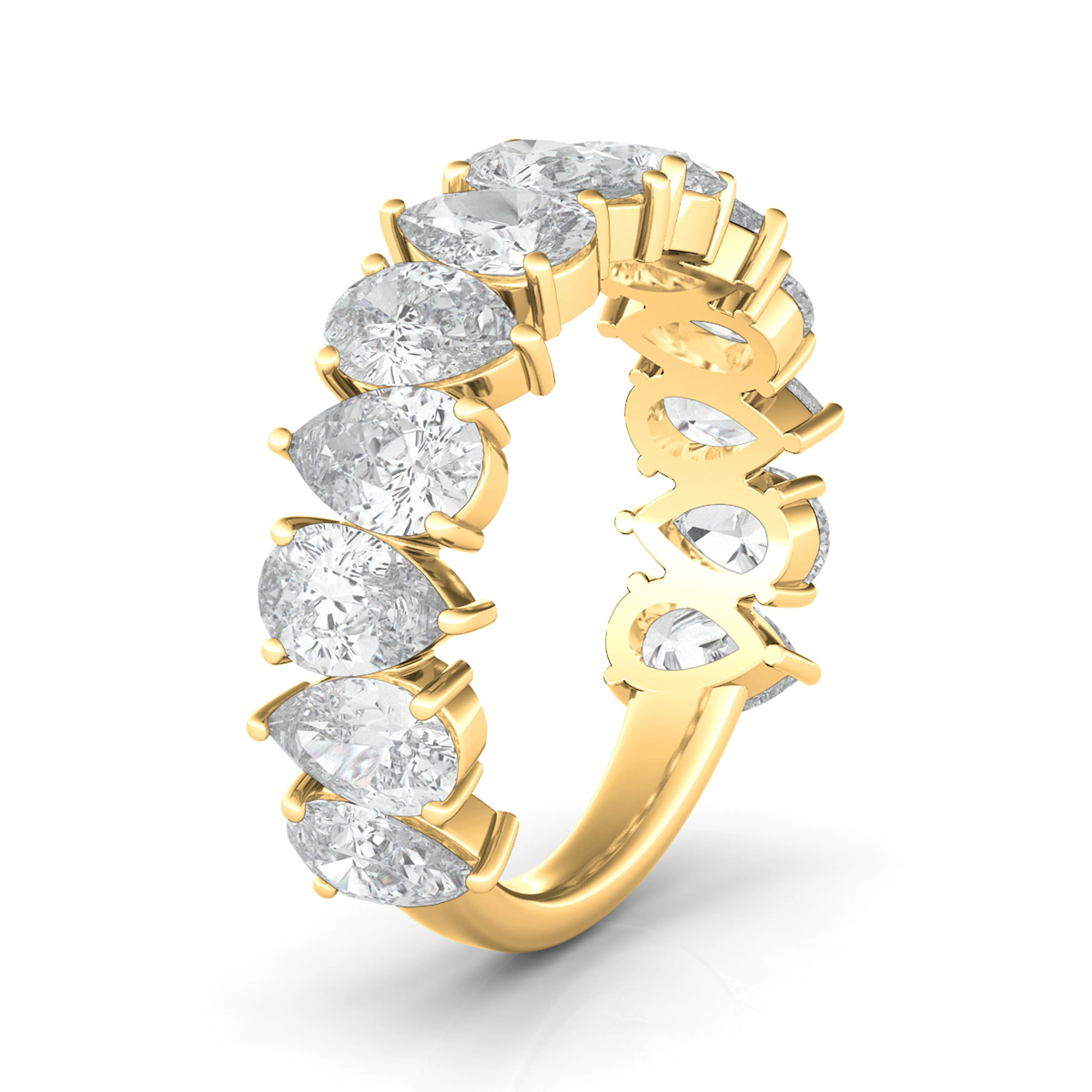3/4 Alternating Pear Shape Eternity Band
