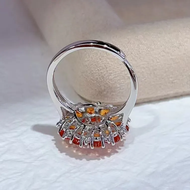3*4 Fanta Sapphire Ring 3.40ct  925 Silver With Natural Gemtone Jewellery