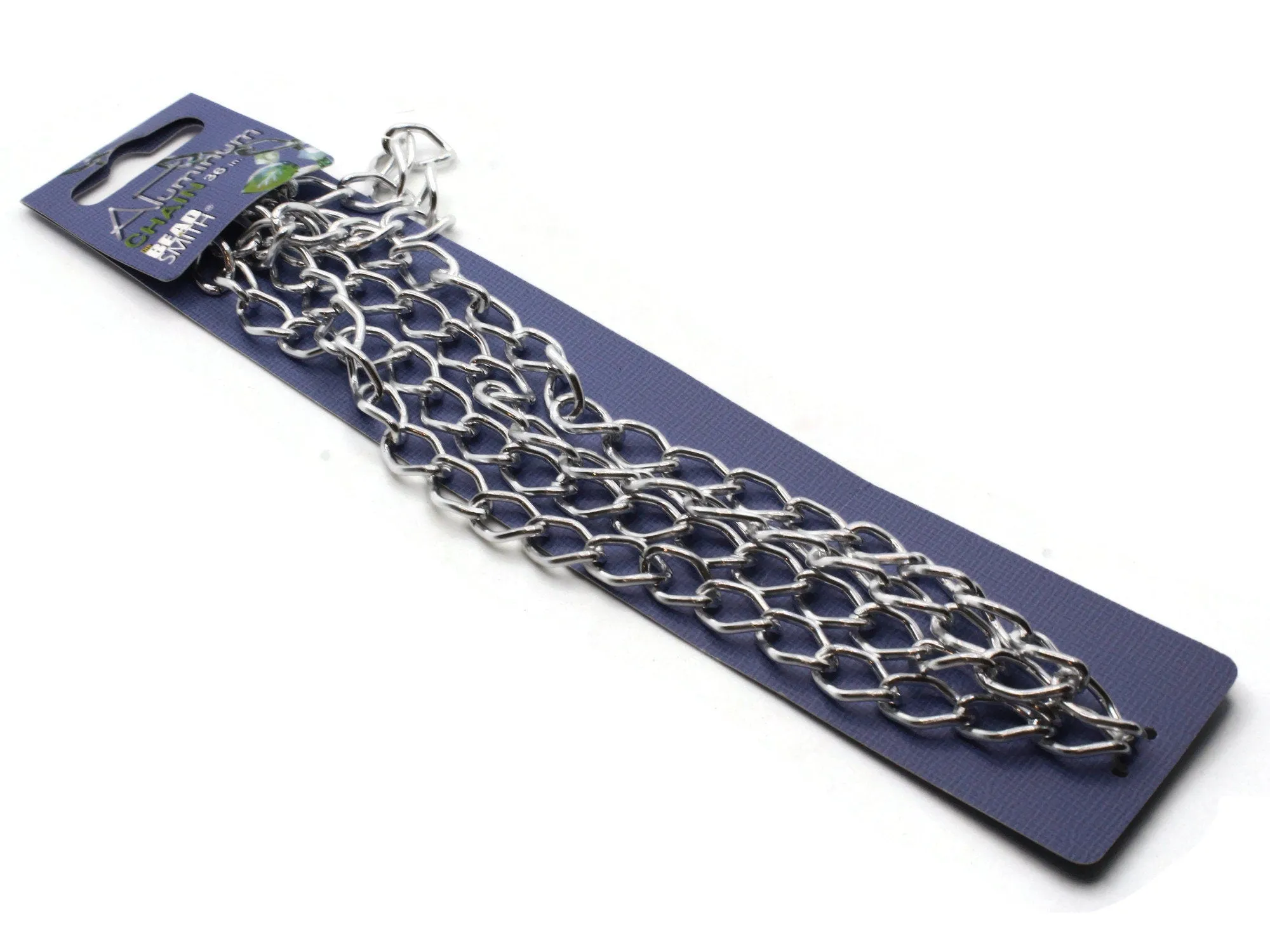 36 Inch Bright Silver Curb Chain - The Bead Smith Anodized Aluminum Chain 14.4 x 9mm