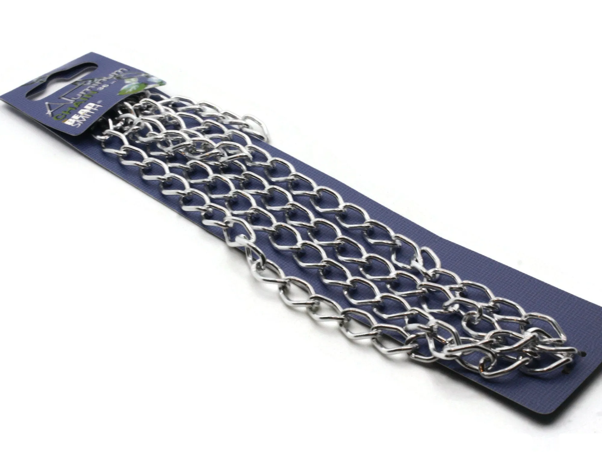 36 Inch Bright Silver Curb Chain - The Bead Smith Anodized Aluminum Chain 14.4 x 9mm