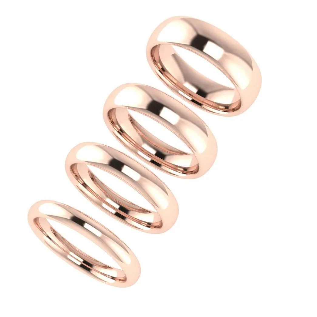 3mm Men's Wedding Ring White Gold Comfort Fit