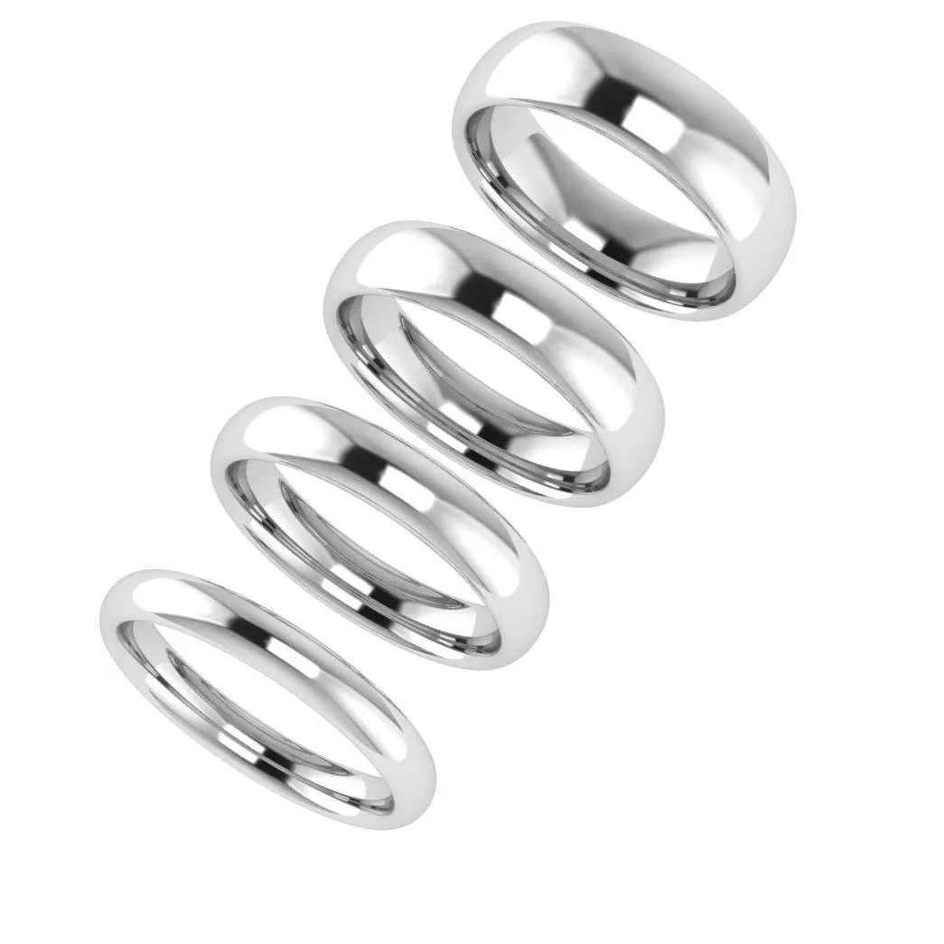 3mm Men's Wedding Ring White Gold Comfort Fit