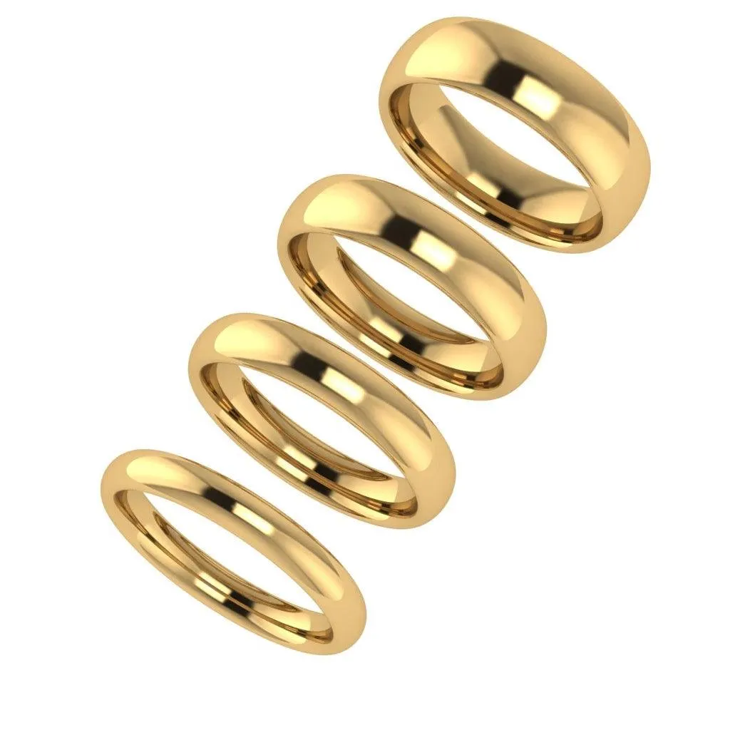 3mm Men's Wedding Ring White Gold Comfort Fit