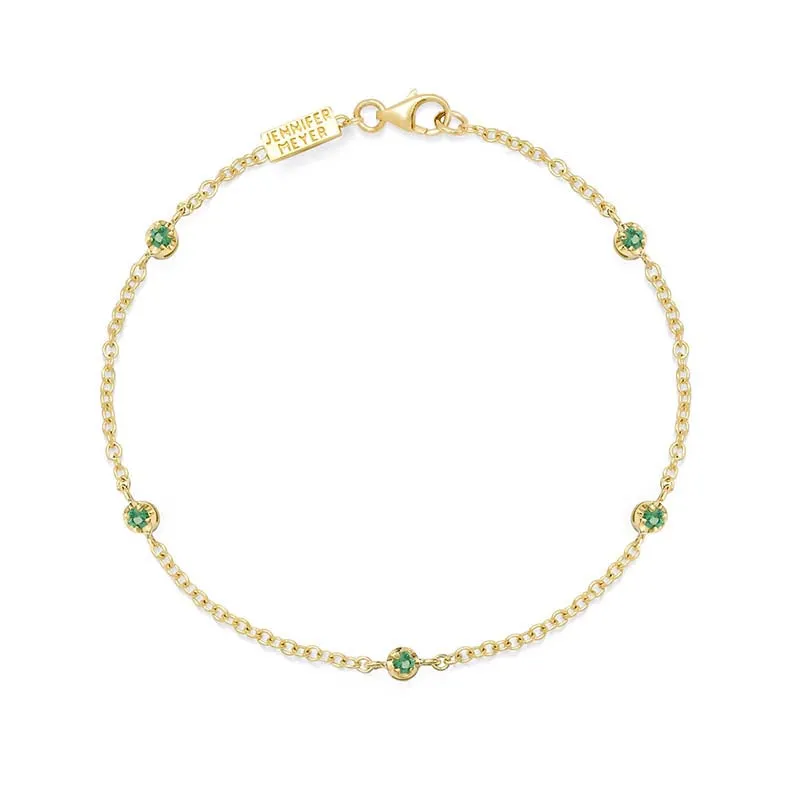 5 Illusion Set Emerald Accent Bracelet