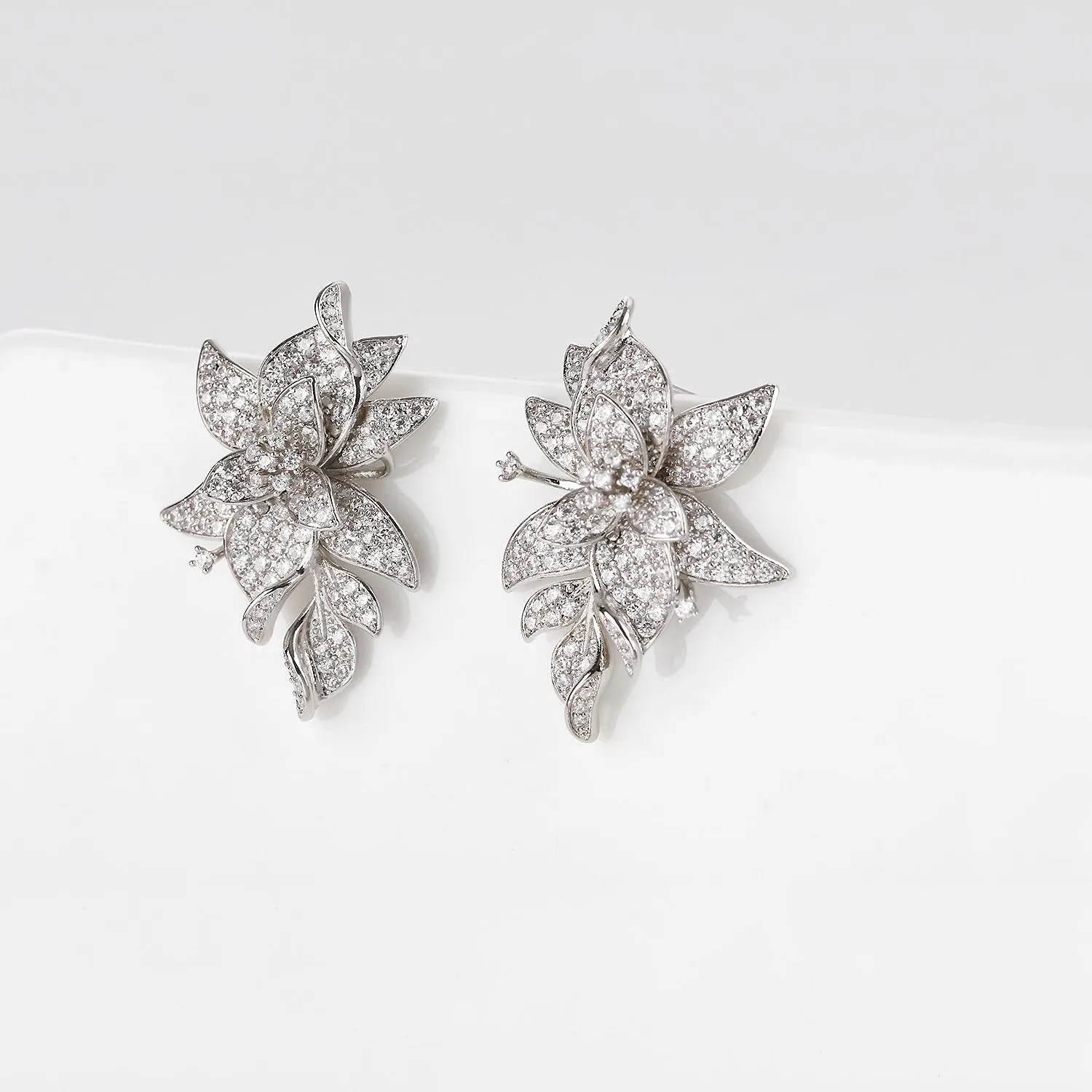 5A Cubic Zircon Flower Earrings for Wedding, Pretty Drop Earring for Bride, Women Girl Birthday Party Jewelry CE11883