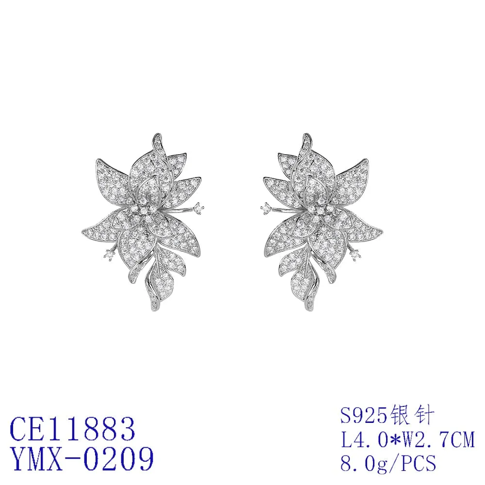 5A Cubic Zircon Flower Earrings for Wedding, Pretty Drop Earring for Bride, Women Girl Birthday Party Jewelry CE11883
