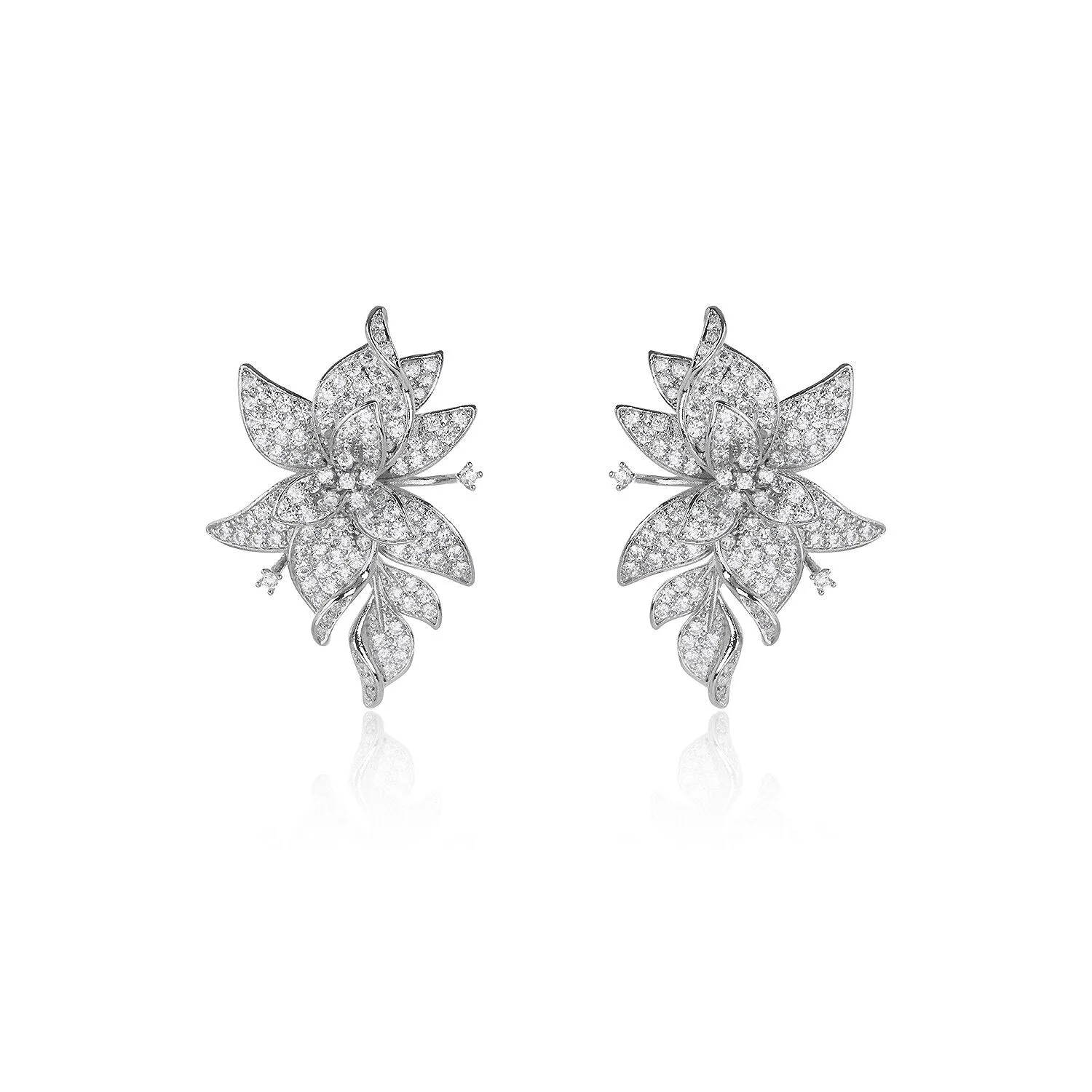 5A Cubic Zircon Flower Earrings for Wedding, Pretty Drop Earring for Bride, Women Girl Birthday Party Jewelry CE11883