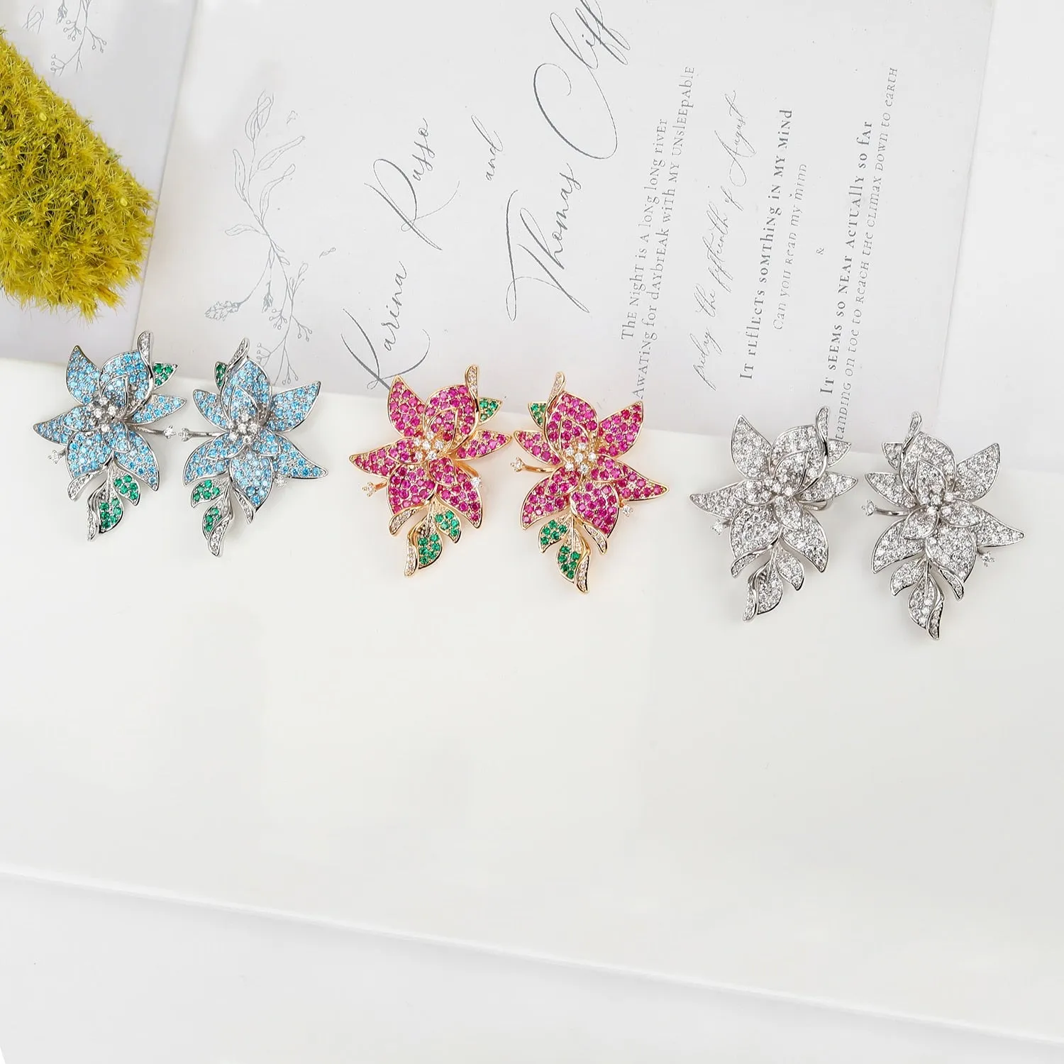 5A Cubic Zircon Flower Earrings for Wedding, Pretty Drop Earring for Bride, Women Girl Birthday Party Jewelry CE11883