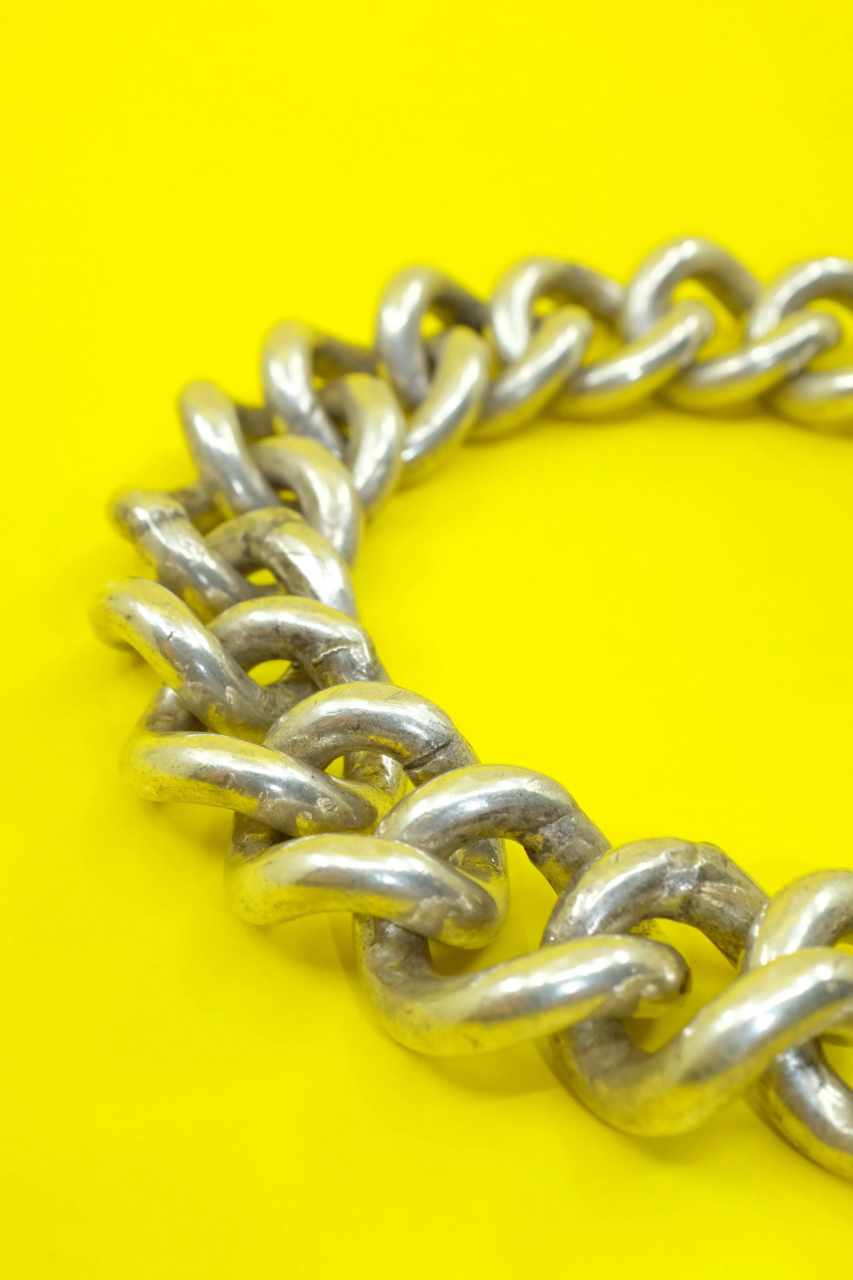 .925 Silver Huge Curb Chain Toggle Bracelet