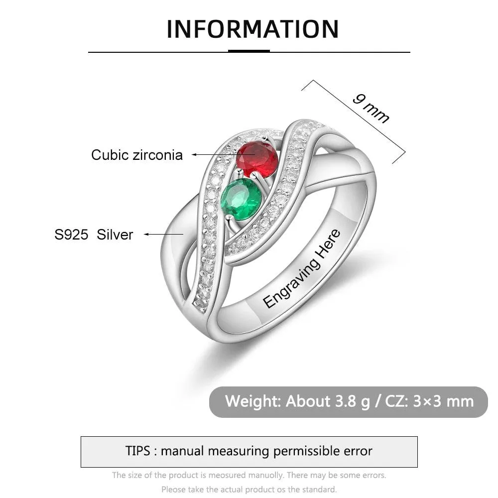 925 Sterling Silver Promise Birthstone Ring Perfect Choice for Women of All Ages